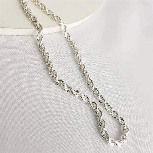 COLAR CORDAO BAIANO BANHO PRATA | 40CM 4MM