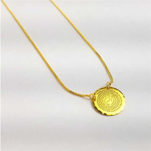COLAR VENEZIANA PG MEDALHA REDONDA ORAÇÃO PAI NOSSO | BANHADO EM