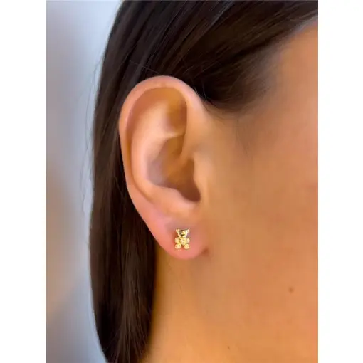 BRINCO INFANTIL URSO CRAVEJADO | BANHADO EM OURO 18K