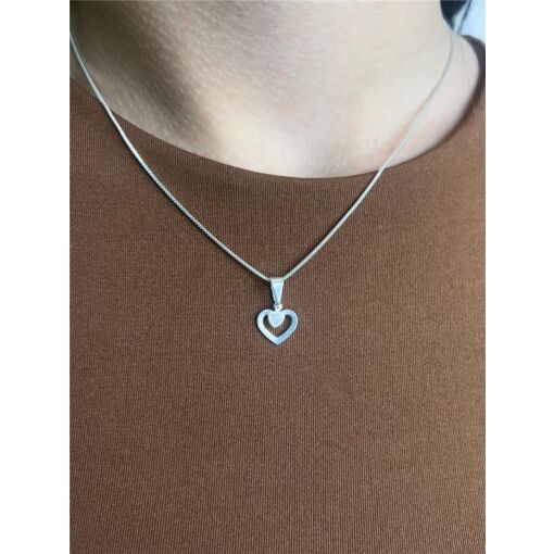 COLAR VENEZIANA PG CORAÇÃO LISO VAZADO COM CRISTAL CORAÇÃO | BAN