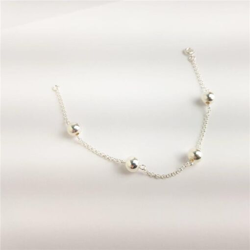 PULSEIRA MINI ELO PORTUGUÊS COM ESFERAS LISAS 8MM | BANHO DE PRA