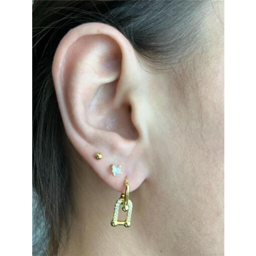 TRIO 2,1X3X3MM BRINCO MINI ESFERA/PONTO DE LUZ | BANHADO EM OURO