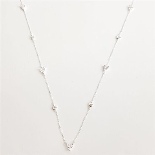 COLAR MINI ELO BAILARINA COM PONTO DE LUZ CORAÇÃO CRISTAL|40+5CM