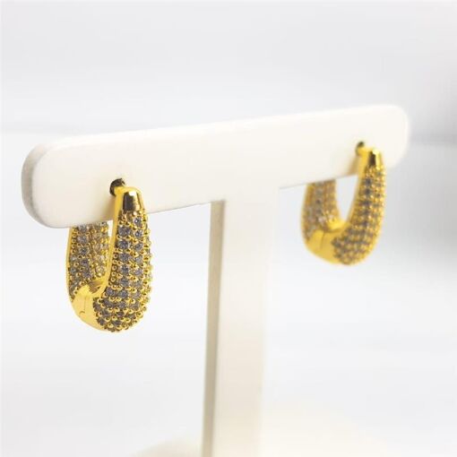 ARGOLA CRAVAÇÃO INTERNA EM ZIRCÔNIAS CRISTAL | 2,4CM | BANHADO E