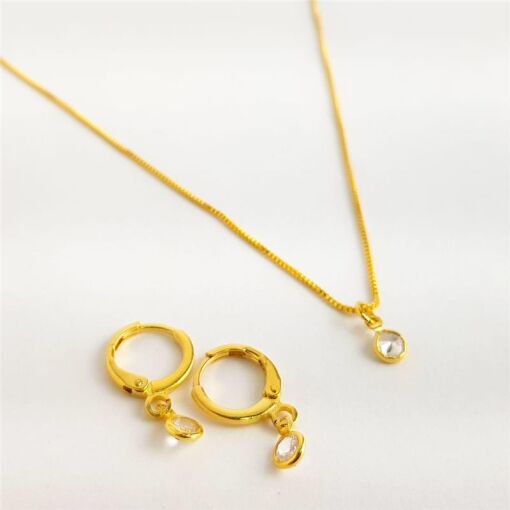 CONJUNTO VENEZIANA PINGENTE|ARGOLA PONTO DE LUZ CRISTAL |  45CM