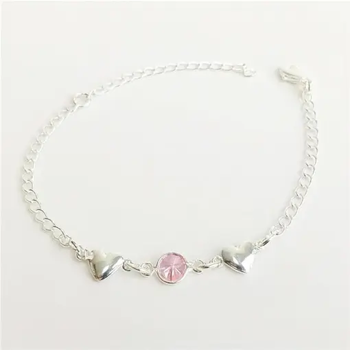 PULSEIRA INFANTIL ELO GRUMET CENTRO PONTO DE LUZ ROSA LATERAIS C