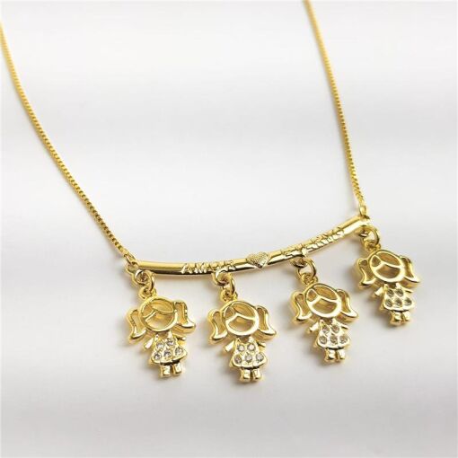 COLAR CANGA ESCRITO AMOR ETERNO 4 FILHOS | BANHADO EM OURO 18K