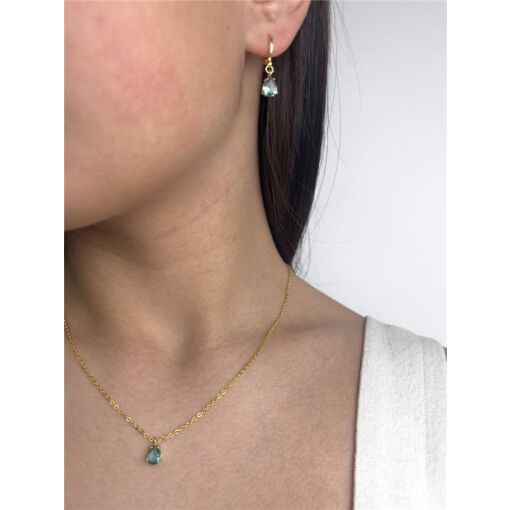CONJUNTO COLAR PG CRISTAL GOTA X ARGOLA CLICK PG CRISTAL GOTA |