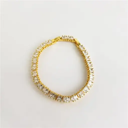 PULSEIRA RIVIEIRA CRISTAL 6 GARRINHAS QUADRADO/BAGUETE CRISTAL 5