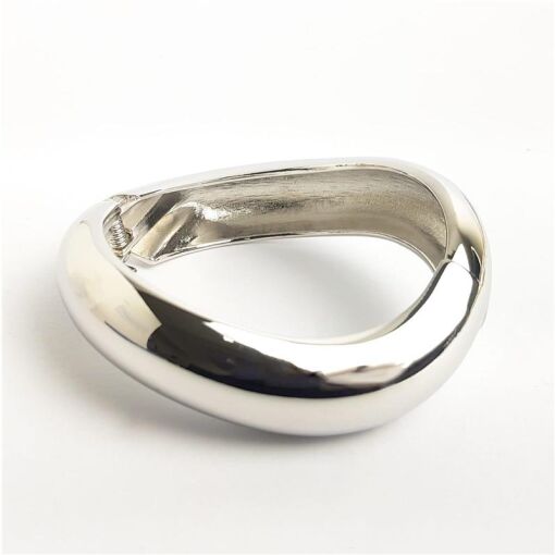 BRACELETE ARO ONDULADO FINO COR EM RÓDIO | SEM GARANTIA