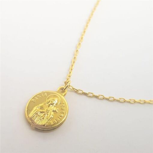 COLAR ELO CADEADO PG SANTA TEREZINHA | 45CM | BANHADO EM OURO 18