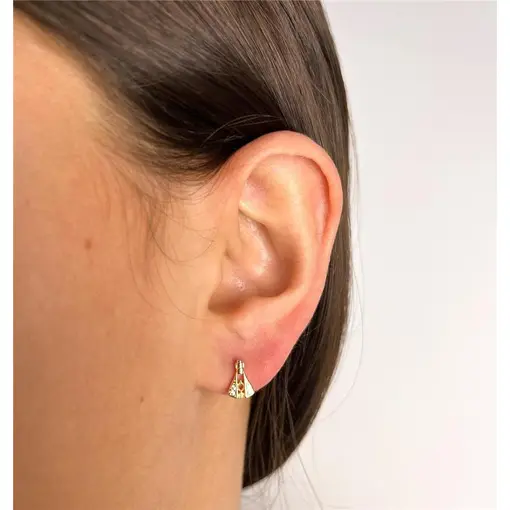 BRINCO NOSSA SENHORA MANTO EM ZIRCÔNIA CRISTAL VAZADA | BANHADO