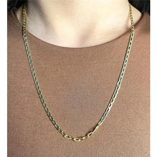 COLAR ELO FÍGARO 3MM | BANHADO EM OURO 18K