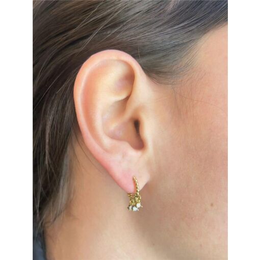 ARGOLA 1,3CM DE BOLINHA COM 3 PG MINI PONTO LUZ | BANHADO EM OUR