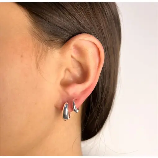 DUPLA X ARGOLA LISA FRENTE EM GOTA | BANHO DE PRATA