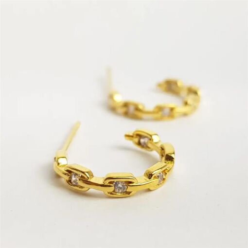 MEIA ARGOLA  MINI FILETES CRISTAIS REDOR LISO|1,4CM|BANHADO EM O