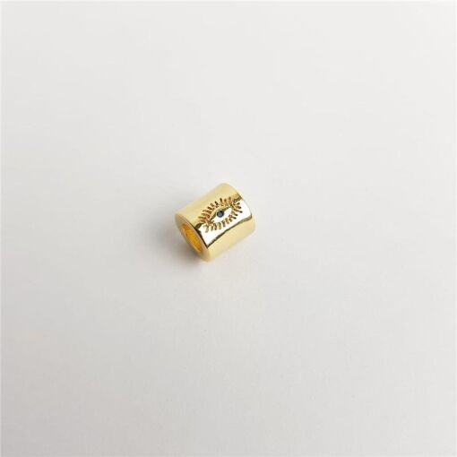 BERLOQUE DOURADO TUBO OLHO GREGO I ZIRC AZUL
