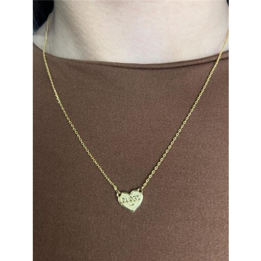 COLAR ELO CADEADO FINO PG CORAÇÃO JESUS | BANHADO EM OURO 18K