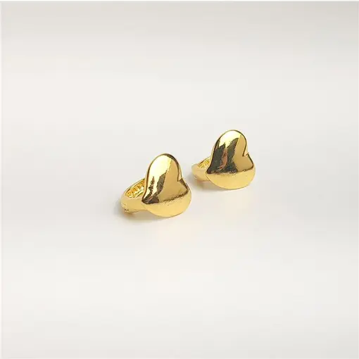 ARGOLA FRENTE CORACAO LISO LADINHO| 1,1CM|BANHADO EM OURO 18K