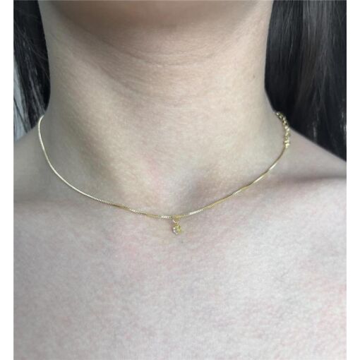 COLAR INFANTIL VENEZIANA PG PONTO DE LUZ | BANHADO EM OURO 18K