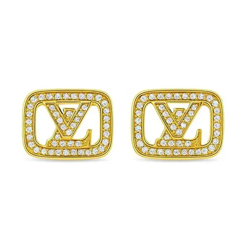 BRINCO QUADRADO FRENTE CRAVEJADO CENTRO EM `V, L` LATERAIS TEXTU