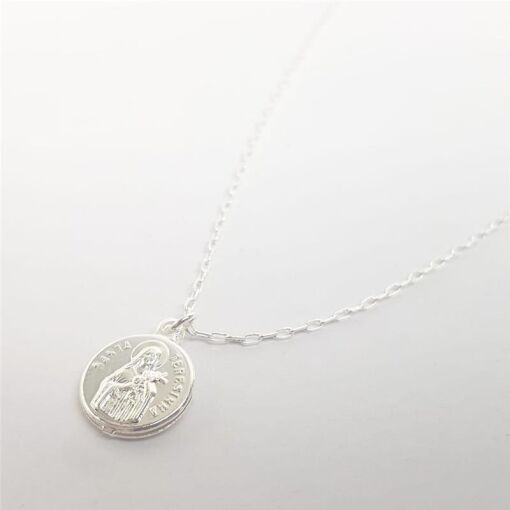 COLAR MINI ELO CADEADO PG MEDALHA SANTA TERESINHA | 45CM | BANHO