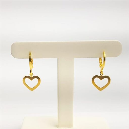 ARGOLA CLICK PG CORAÇÃO VAZADO LISO | BANHADO EM OURO 18K