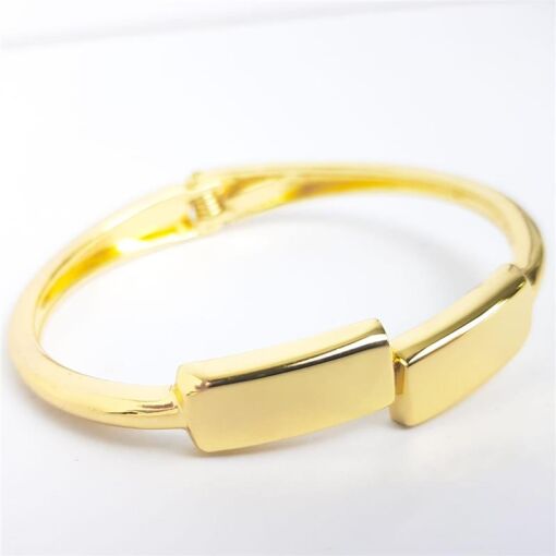 BRACELETE ARO LISO PONTAS EM RETÂNGULO | SEM GARANTIA