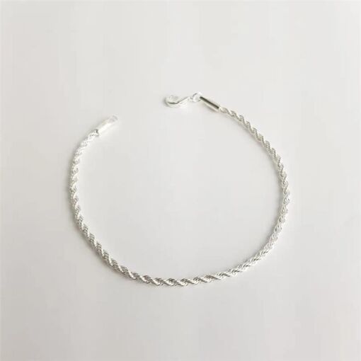 PULSEIRA 17,5CM CORDAO BAIANO 2MM B. PRATA