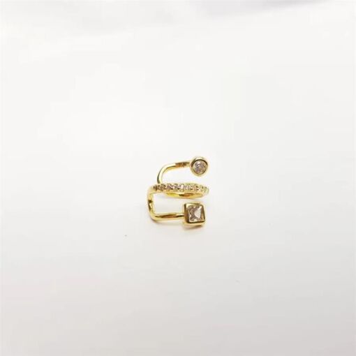 PIERCING FAKE 1ARO CRAV E ZIRC PTO LUZ E QUADRADO|BANHADO EM OUR