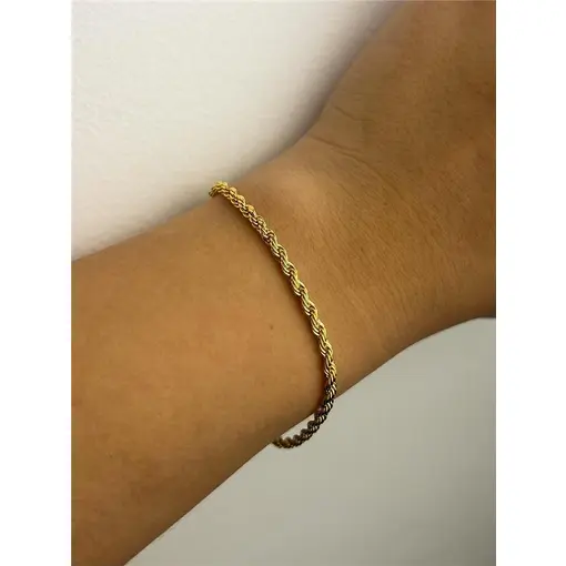 PULSEIRA CORDÃO BAIANO 3MM | BANHADO EM OURO 18K