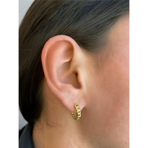 ARGOLA 1,5 COM EM ELOS DE CORRENTARIA LISO | BANHADOEM