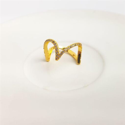 ANEL AROS PONTUDOS LISO/CRAVEJADO | BANHADO EM OURO 18K