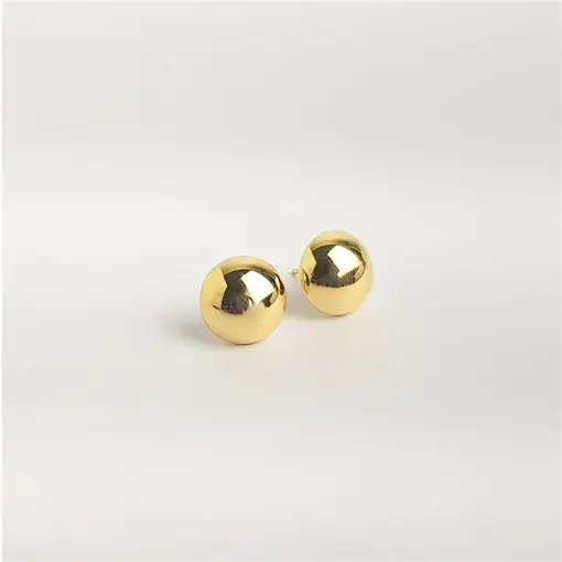 BRINCO BOTAO LISO | BANHADO EM OURO 18K