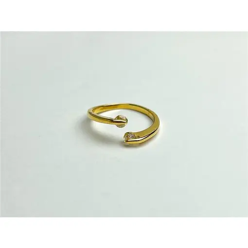 ANEL REGULÁVEL ARO LISO PONTAS EM ZIRCÔNIAS ENCAIXADAS | BANHADO