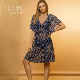 Vestido curto com decote V - Coleção Saídas de Praia