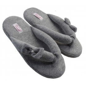 Chinelo de dedos atoalhado com laço