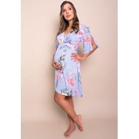 CAMISOLA GESTANTE FLORAL EM VISCOLYCRA