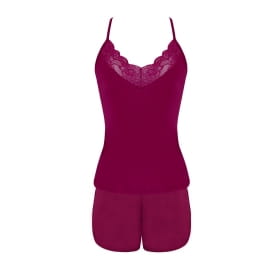 Shortdoll em liganete e renda - Coleção Sleepwear