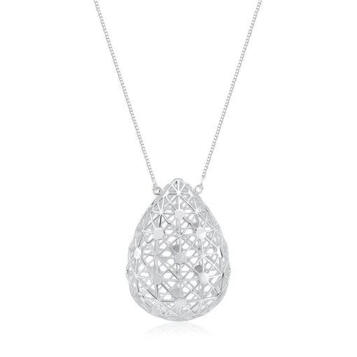 GARGANTILHA PRATA 92,5 GOTA 3D - 42 + 5 CM
