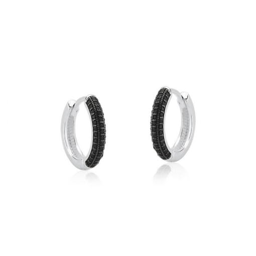 BRINCO CLICK PRATA 92,5 TRIO, TAM G COM 3 FILEIRAS DE PAVE BLACK