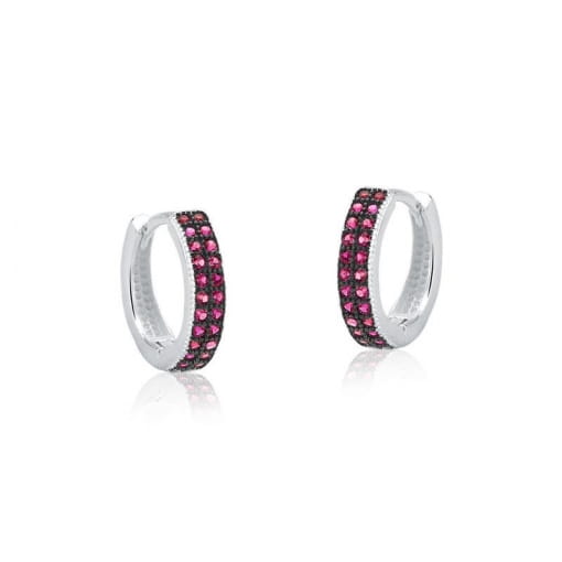 BRINCO CLICK PRATA 92,5 TRIO, TAM G 2 FILEIRAS DE PAVE RUBY