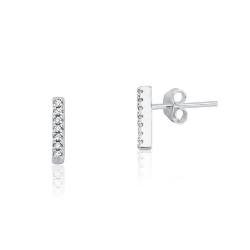 BRINCO PRATA 92,5 MINI, PALITINHO FINO COM PAVE