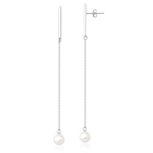 BRINCO PRATA 92,5 CORRENTE, BASE PALITO E PEROLA NA PONTA