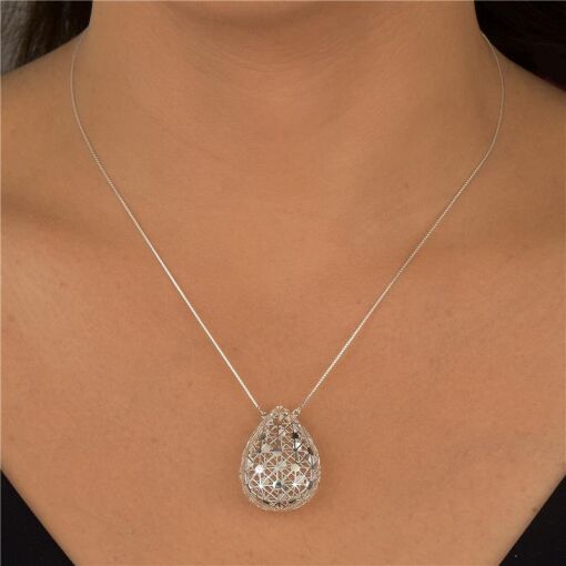 GARGANTILHA PRATA 92,5 GOTA 3D - 42 + 5 CM