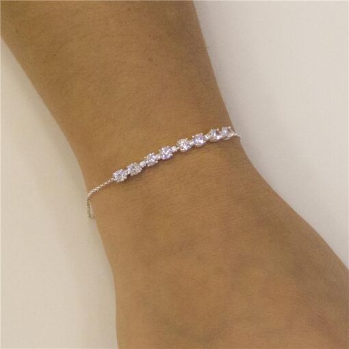 PULSEIRA PRATA 92,5 PEDRAS MAIORES - 15+5CM