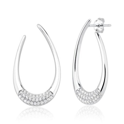 BRINCO PRATA 92,5 GOTA ABERTA, LISA COM PAVE