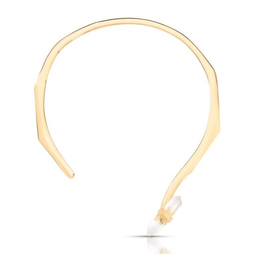 COLAR BANHADO OURO 18K - PEDRA QUARTZO CRISTAL DE ROCHA