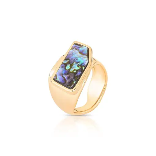 ANEL BANHADO OURO 18K -  ABALONE