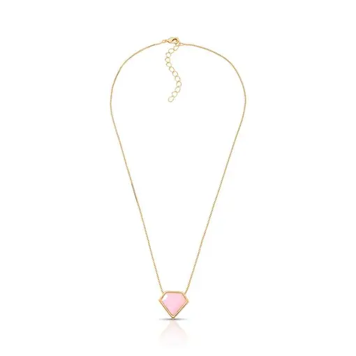 COLAR BANHADO OURO 18K -  ITS ROSA CLARO